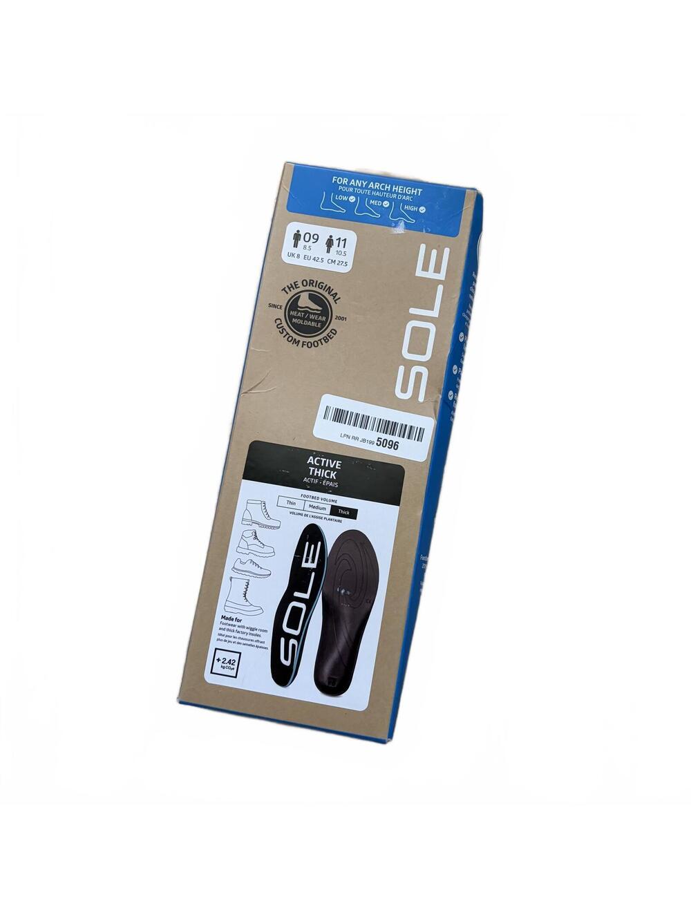 Sole Active Thick Insoles Arch Support Men Size 9 Women Size 11 NWT NIB - Picture 3 of 8